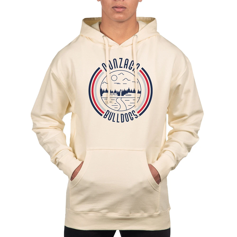 Men's Uscape Apparel Cream Gonzaga Bulldogs Standard Pullover Hoodie