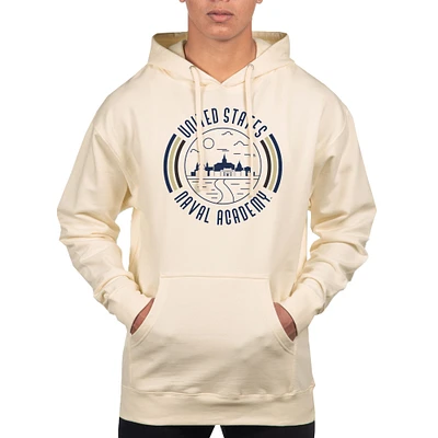 Men's Uscape Apparel Cream Navy Midshipmen Standard Pullover Hoodie