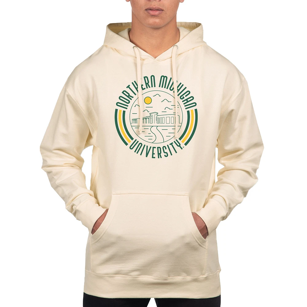 Men's Uscape Apparel Cream Northern Michigan Wildcats Standard Pullover Hoodie