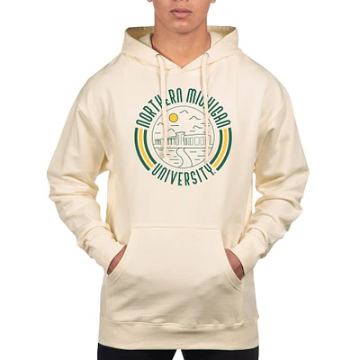 Men's Uscape Apparel Cream Northern Michigan Wildcats Standard Pullover Hoodie