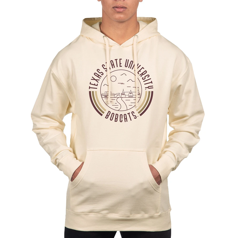 Men's Uscape Apparel Cream Texas State Bobcats Standard Pullover Hoodie