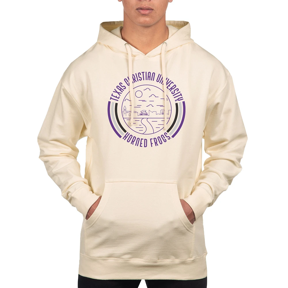 Men's Uscape Apparel Cream TCU Horned Frogs Standard Pullover Hoodie