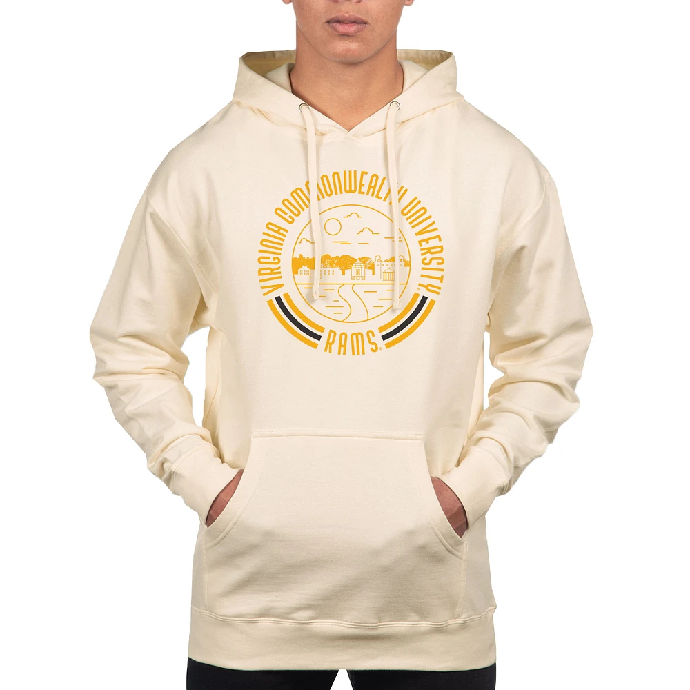 Men's Uscape Apparel Cream VCU Rams Standard Pullover Hoodie