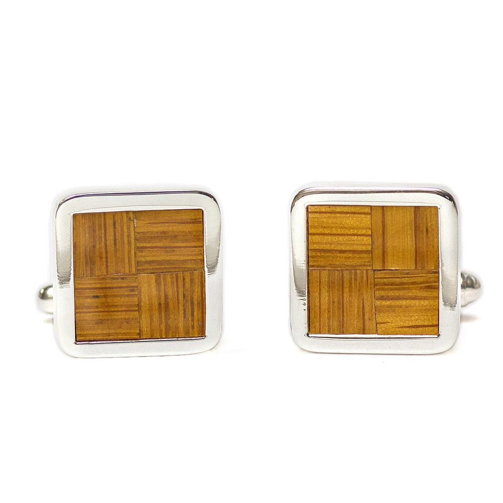 Tokens and Icons Boston Celtics Game Used Parquet Floor Cuff Links