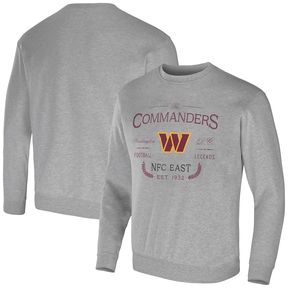 Men's NFL x Darius Rucker Collection by Fanatics Heather Gray Washington Commanders Pullover Sweatshirt