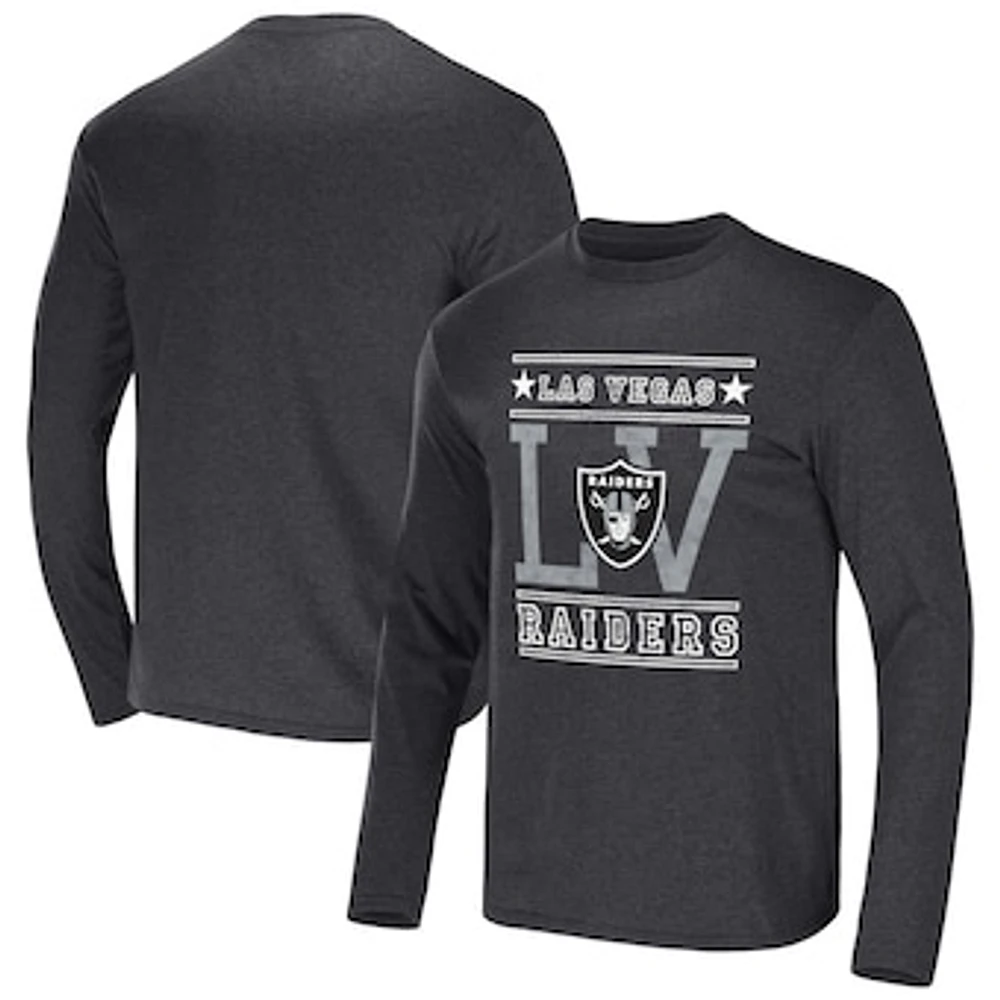 Men's NFL x Darius Rucker Collection by Fanatics Heathered Charcoal Las Vegas Raiders Long Sleeve T-Shirt