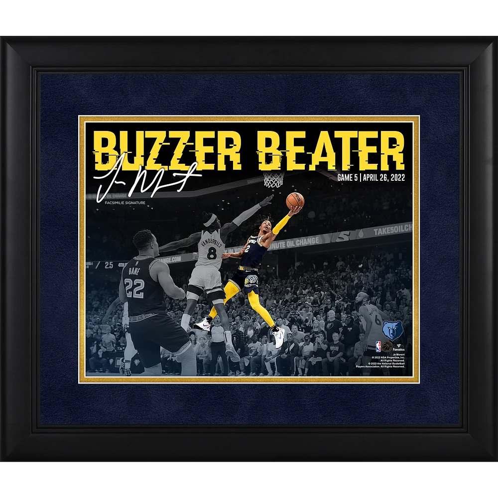 Ja Morant Memphis Grizzlies Fascimile Signature Framed 11" x 14" 2022 Postseason Round 1 Game 5 Winner Buzzer Beater Spotlight with Facsimile Signature