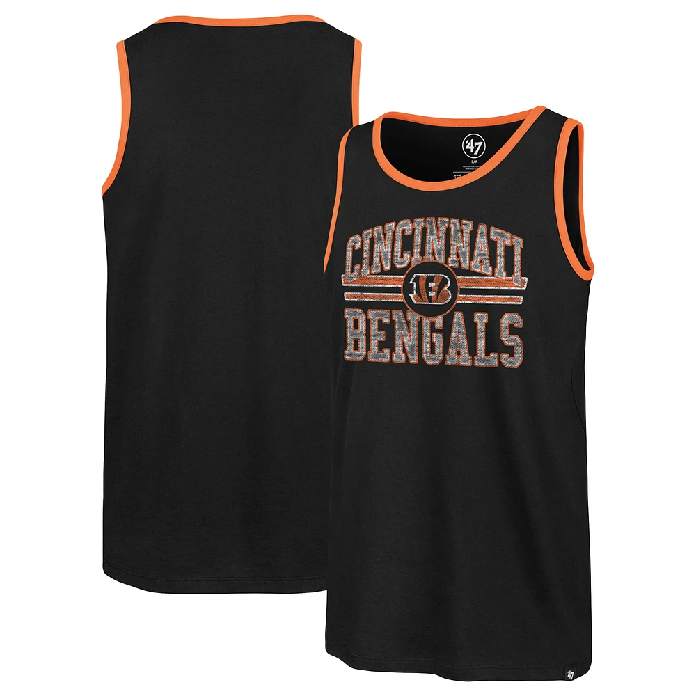 Men's '47 Black Cincinnati Bengals Winger Franklin Tank Top