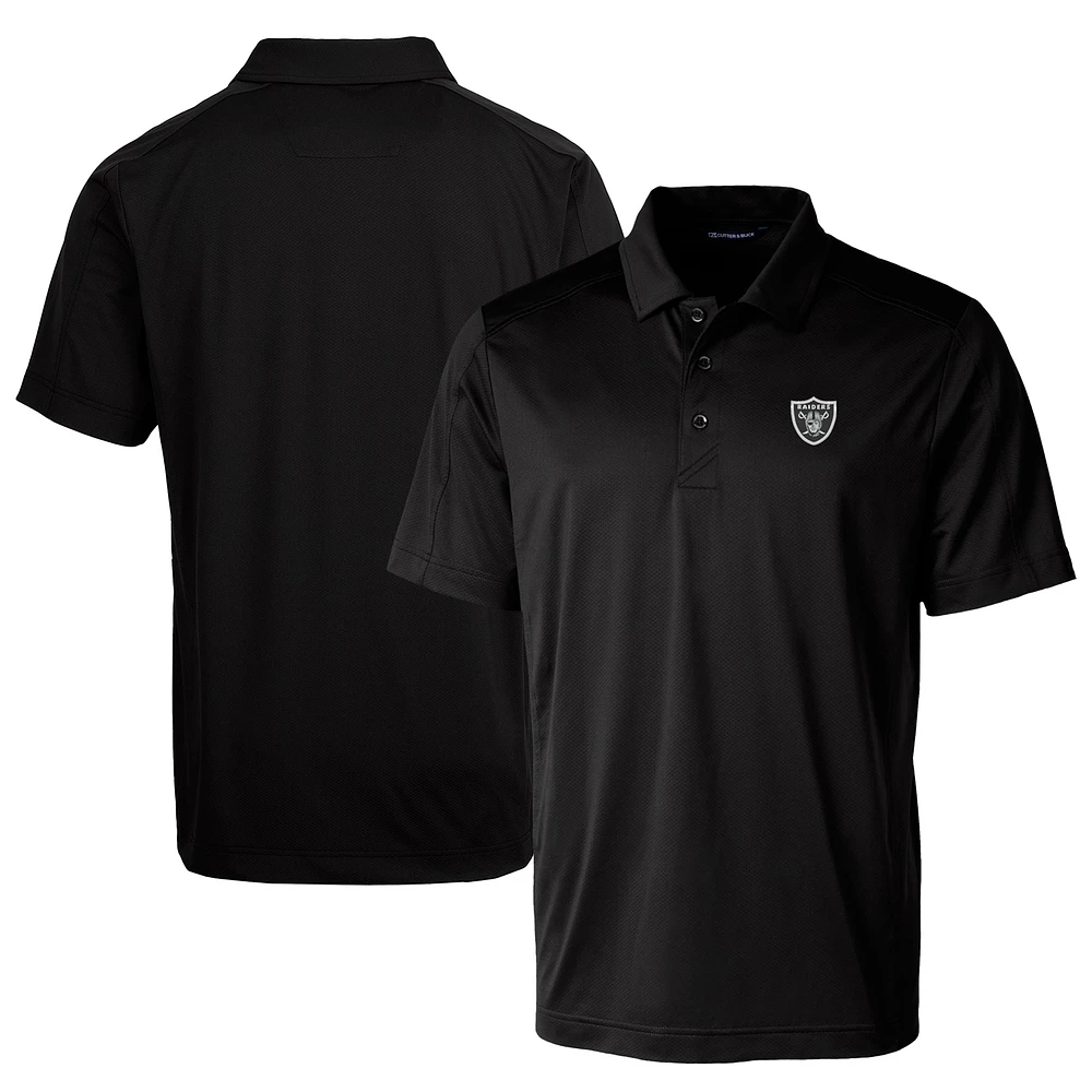 Men's Cutter & Buck Black Las Vegas Raiders Prospect Textured Stretch Big Tall Polo