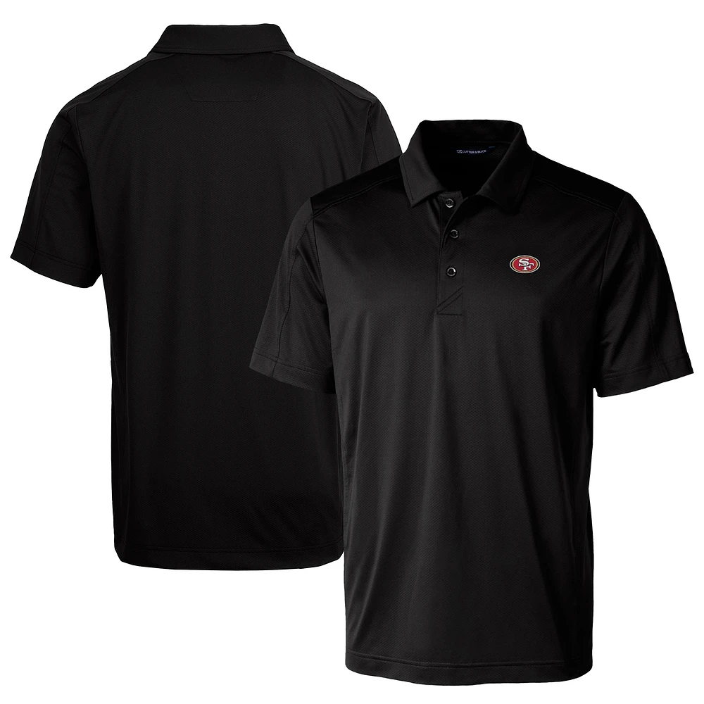 Men's Cutter & Buck Black San Francisco 49ers Prospect Textured Stretch Big Tall Polo