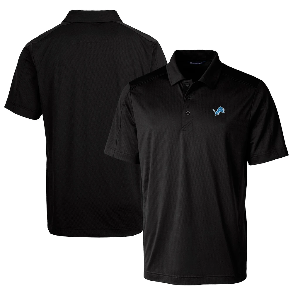 Men's Cutter & Buck Black Detroit Lions Prospect Textured Stretch Big Tall Polo