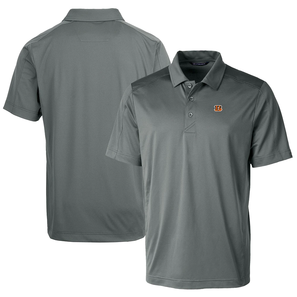 Men's Cutter & Buck Steel Cincinnati Bengals Prospect Textured Stretch Polo