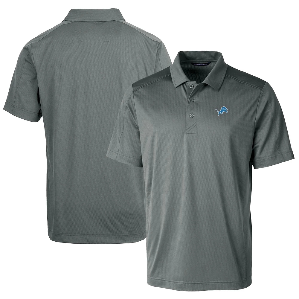 Men's Cutter & Buck Steel Detroit Lions Prospect Textured Stretch Polo