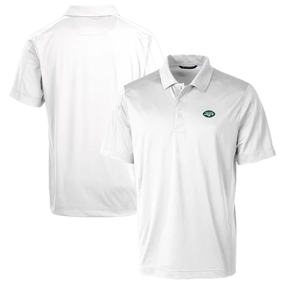 Men's Cutter & Buck White New York Jets Prospect Textured Stretch Polo