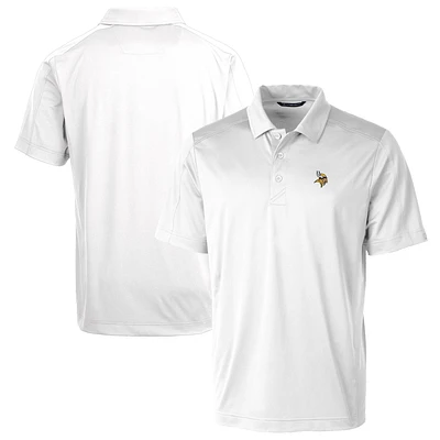 Men's Cutter & Buck White Minnesota Vikings Prospect Textured Stretch Polo