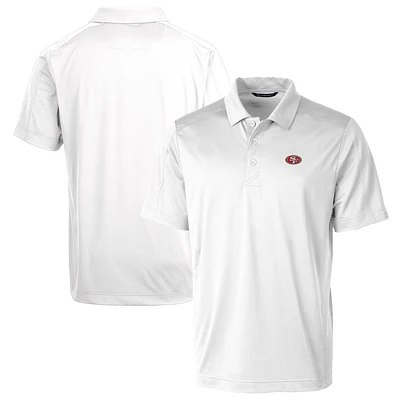 Men's Cutter & Buck White San Francisco 49ers Prospect Textured Stretch Polo