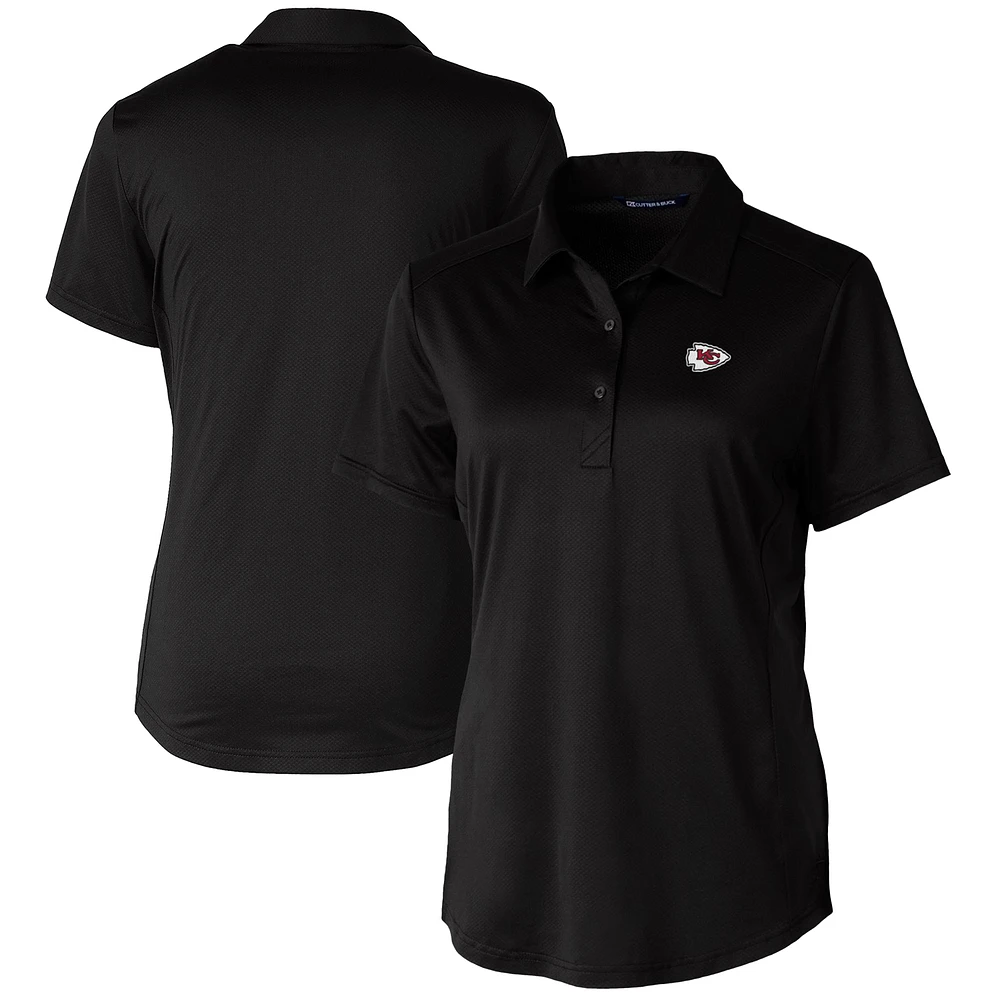 Women's Cutter & Buck Black Kansas City Chiefs Prospect Textured Stretch Polo