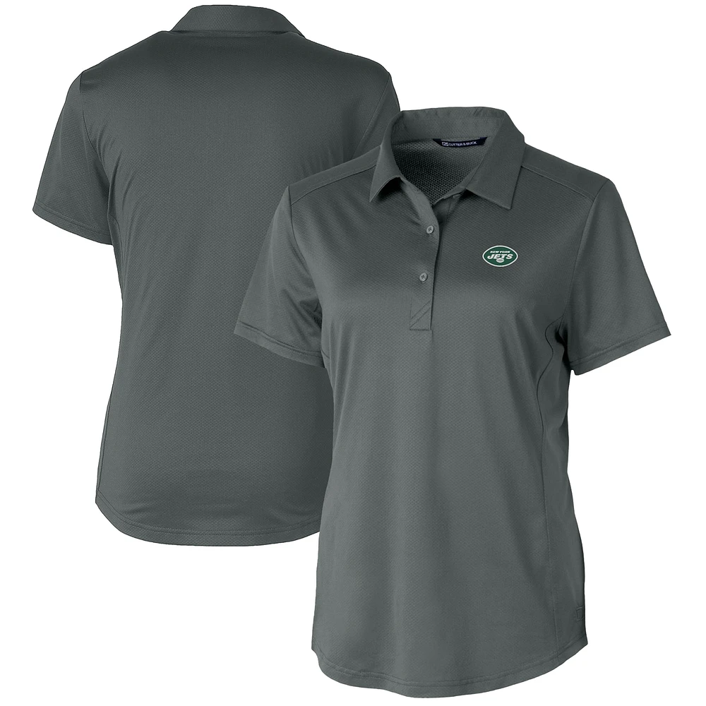 Women's Cutter & Buck Steel New York Jets Prospect Textured Stretch Polo