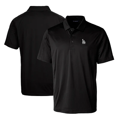Men's Cutter & Buck Black Los Angeles Dodgers Prospect Textured Stretch Big Tall Polo