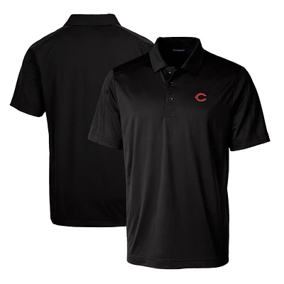 Men's Cutter & Buck Black Cincinnati Reds Prospect Textured Stretch Big Tall Polo