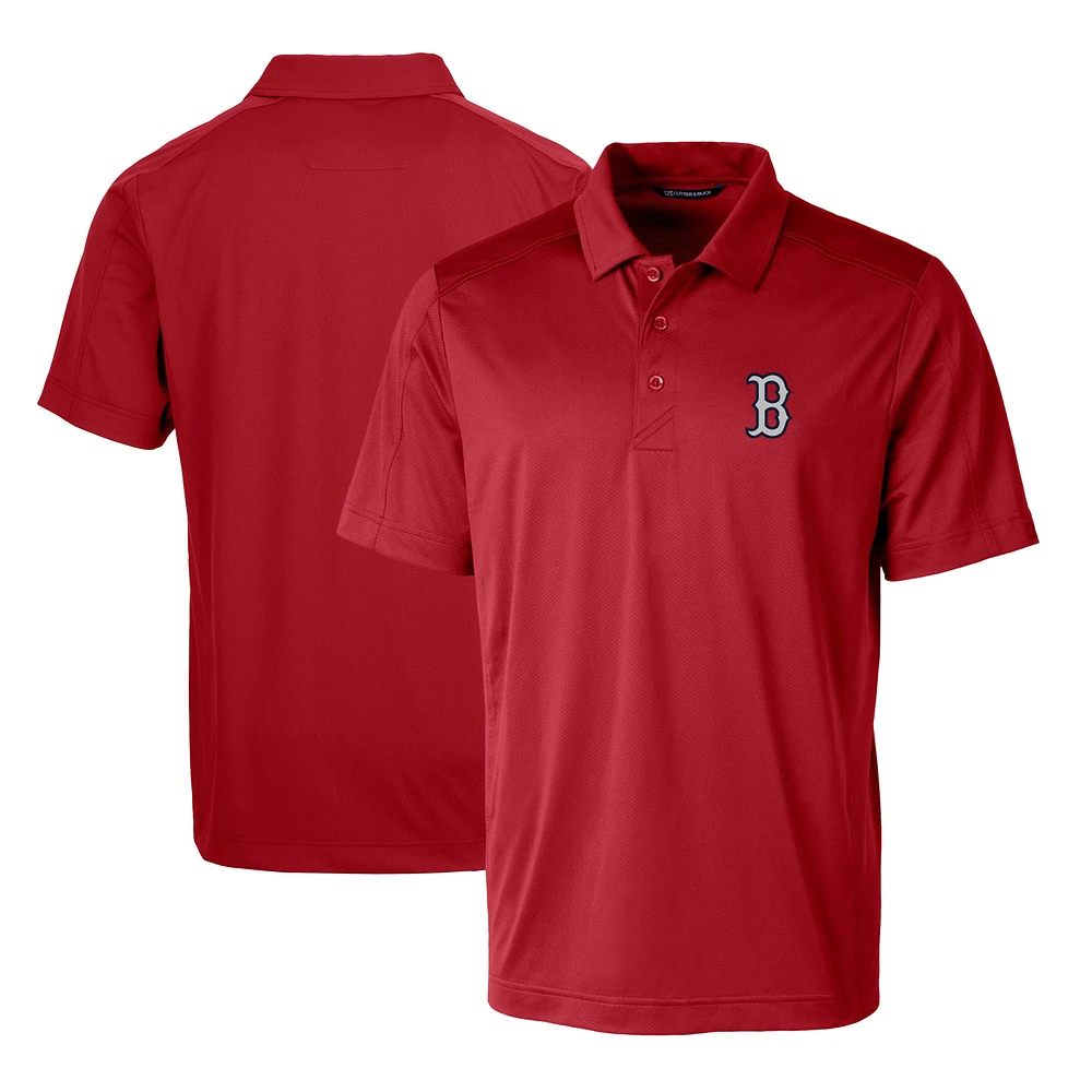 Men's Cutter & Buck Red Boston Sox Logo Prospect Textured Stretch Big Tall Polo
