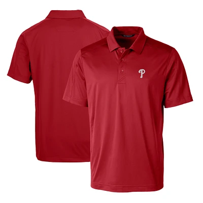 Men's Cutter & Buck Red Philadelphia Phillies Logo Prospect Textured Stretch Big Tall Polo