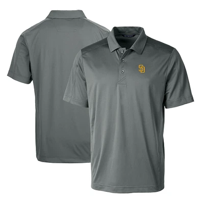 Men's Cutter & Buck Steel San Diego Padres Prospect Textured Stretch Big Tall Polo