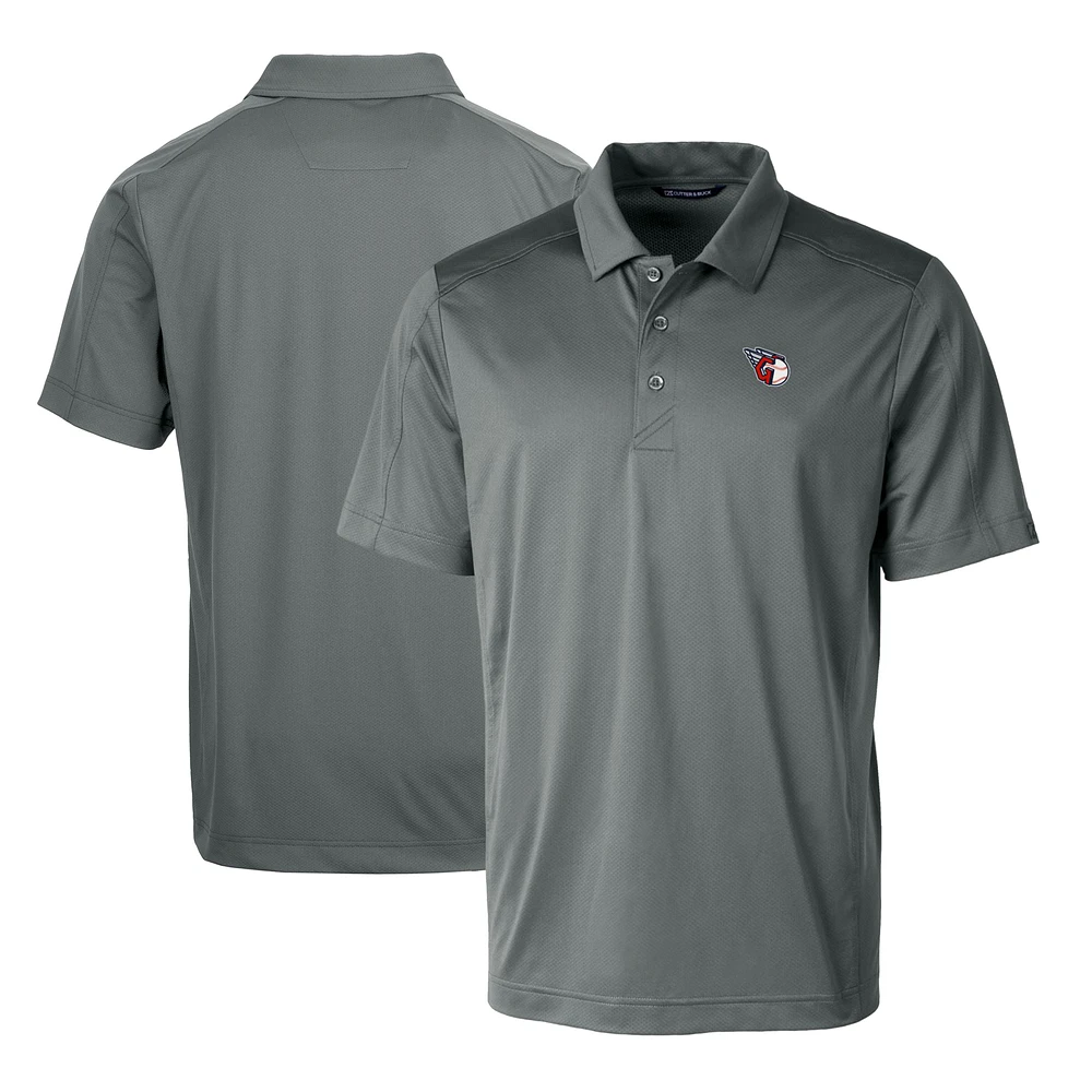 Men's Cutter & Buck Steel Cleveland Guardians Prospect Textured Stretch Big Tall Polo