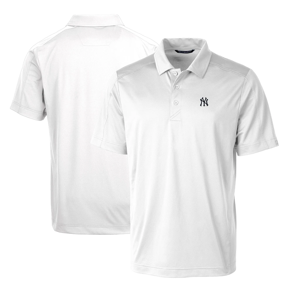 Men's Cutter & Buck White New York Yankees Prospect Textured Stretch Big Tall Polo