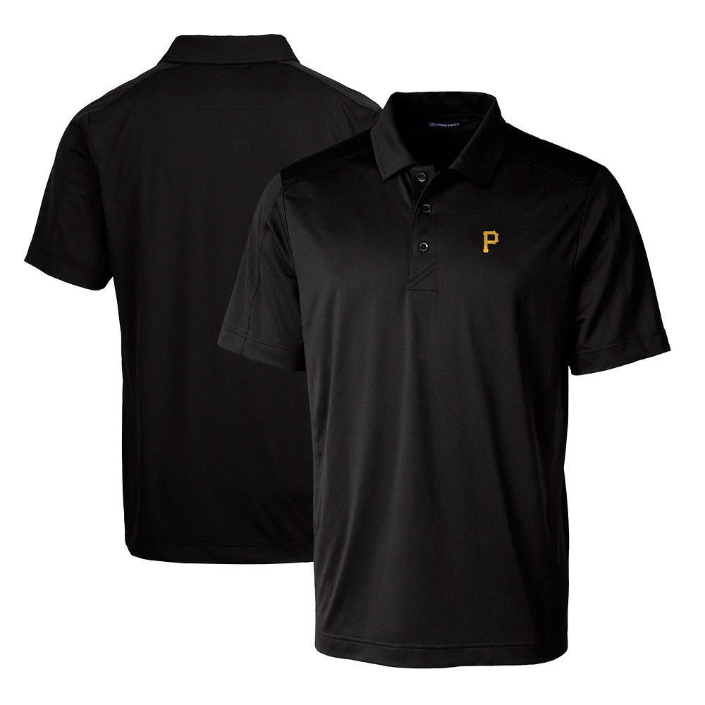 Men's Cutter & Buck Black Pittsburgh Pirates Prospect Textured Stretch Polo
