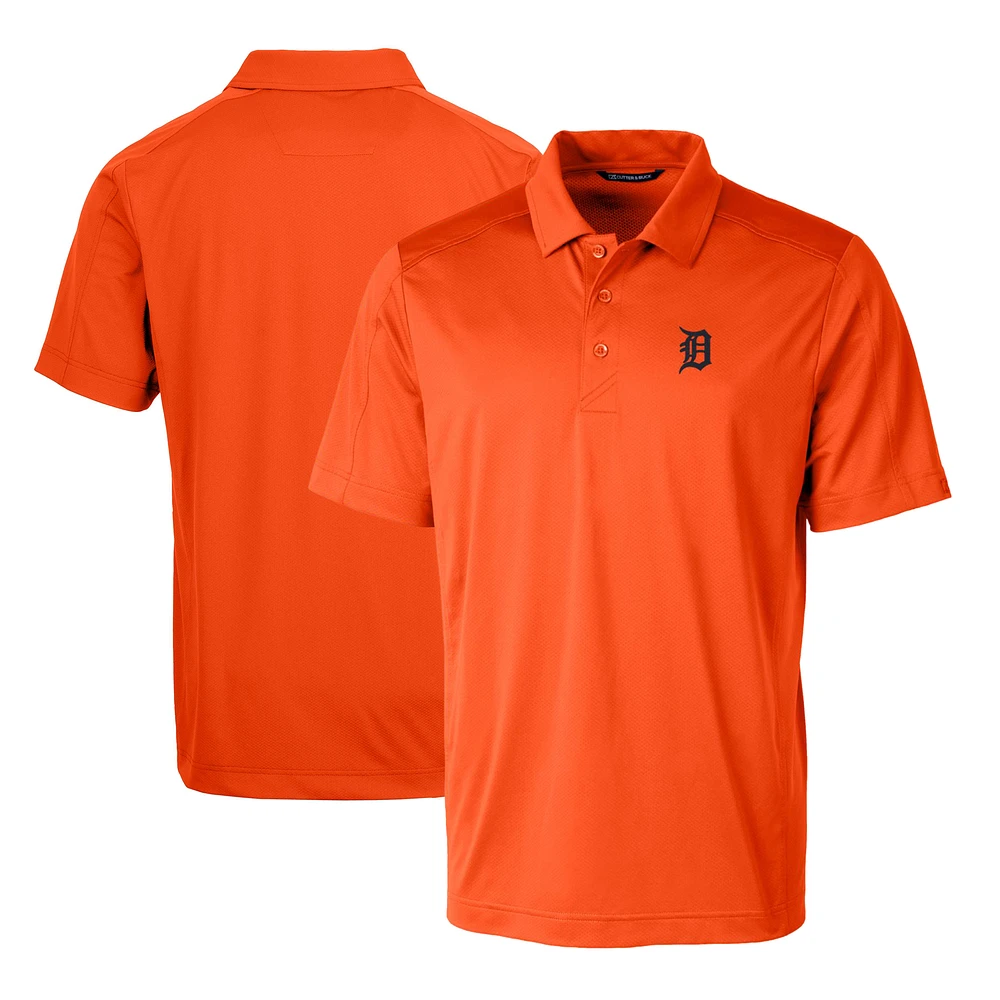 Men's Cutter & Buck Orange Detroit Tigers Prospect Textured Stretch Polo