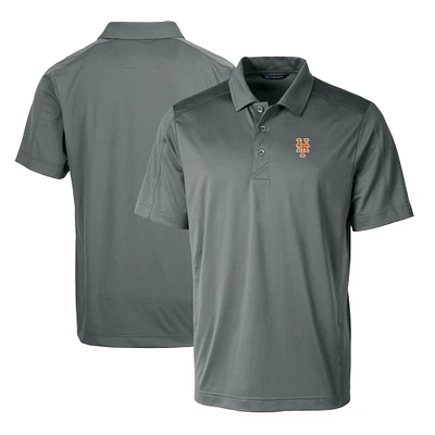 Men's Cutter & Buck Steel New York Mets Prospect Textured Stretch Polo