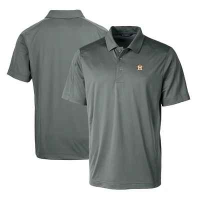 Men's Cutter & Buck Steel Houston Astros Prospect Textured Stretch Polo
