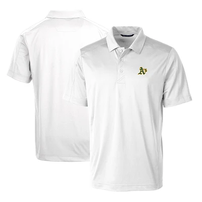Men's Cutter & Buck White Athletics Prospect Textured Stretch Polo