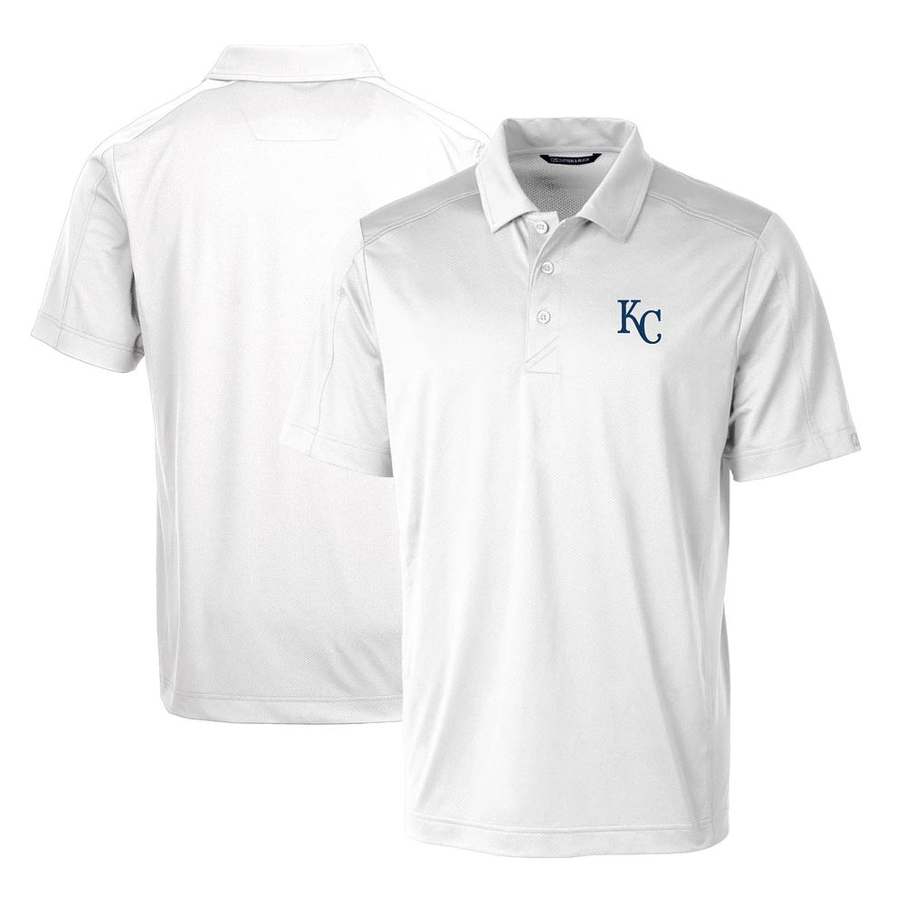 Men's Cutter & Buck White Kansas City Royals Prospect Textured Stretch Polo