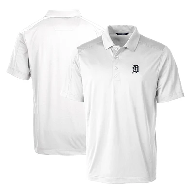 Men's Cutter & Buck White Detroit Tigers Prospect Textured Stretch Polo