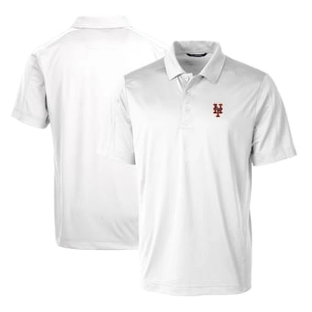 Men's Cutter & Buck White New York Mets Prospect Textured Stretch Polo