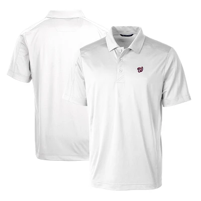 Men's Cutter & Buck White Washington Nationals Prospect Textured Stretch Polo