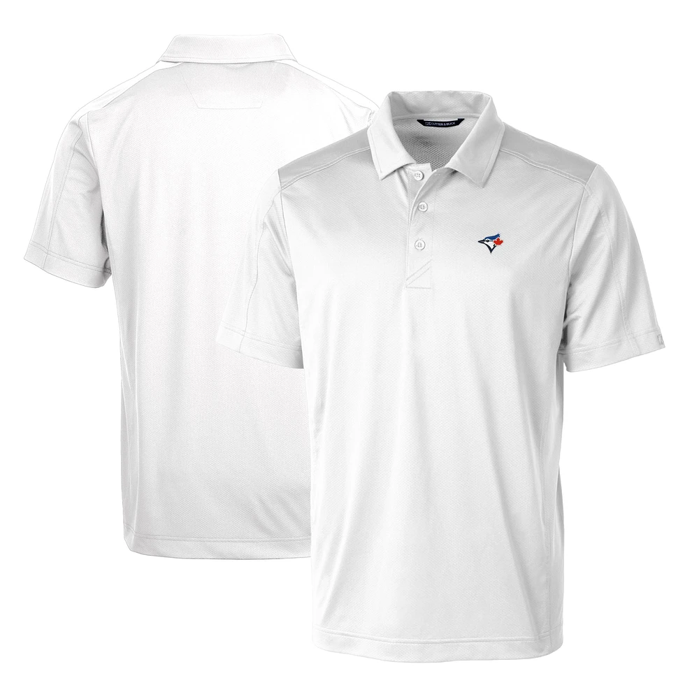 Men's Cutter & Buck White Toronto Blue Jays Prospect Textured Stretch Polo