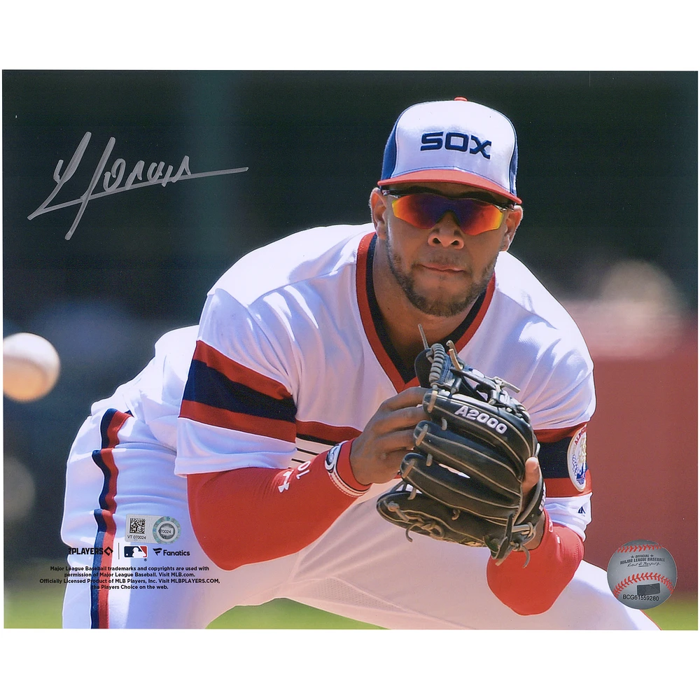 Yoan Moncada Chicago White Sox Autographed 8" x 10" Fielding Close Photograph