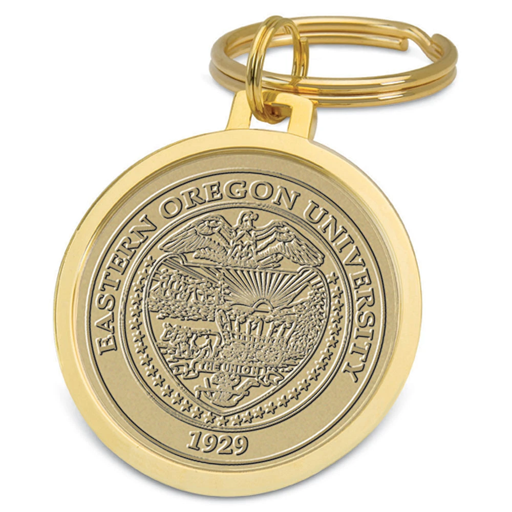 Gold Eastern Oregon Mountaineers Split-Wire Key Ring