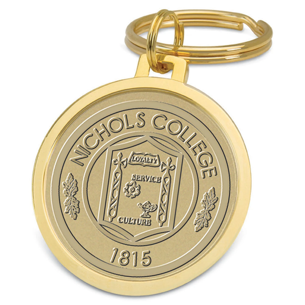 Gold Nichols College Bison Split-Wire Key Ring