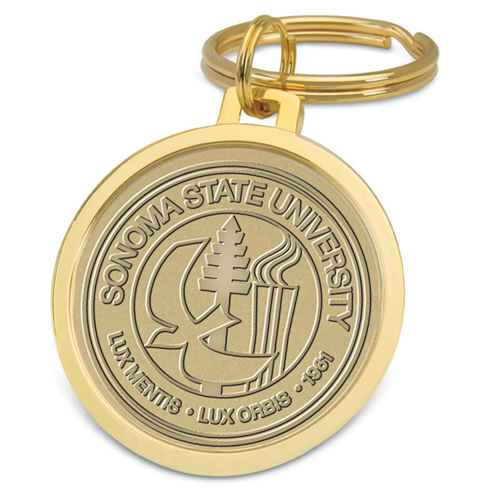 Gold Sonoma State Seawolves Split-Wire Key Ring