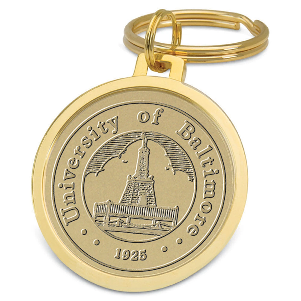 Gold UBalt Bees Split-Wire Key Ring
