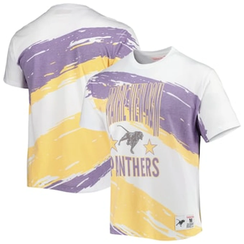 Men's Mitchell & Ness White Prairie View A&M Panthers Paintbrush Sublimated T-Shirt