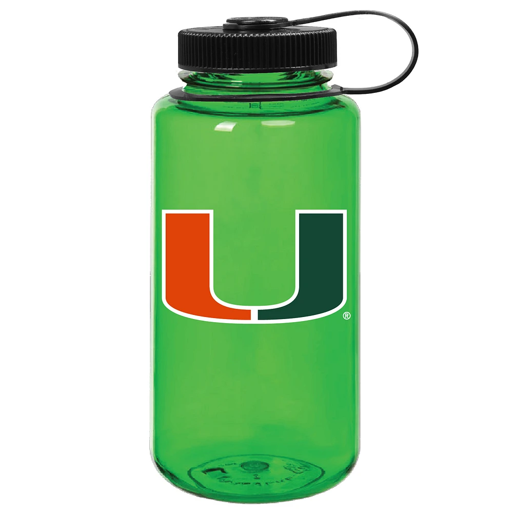 Green Miami Hurricanes 32oz. Nalgene Sustainable Wide Mouth Water Bottle