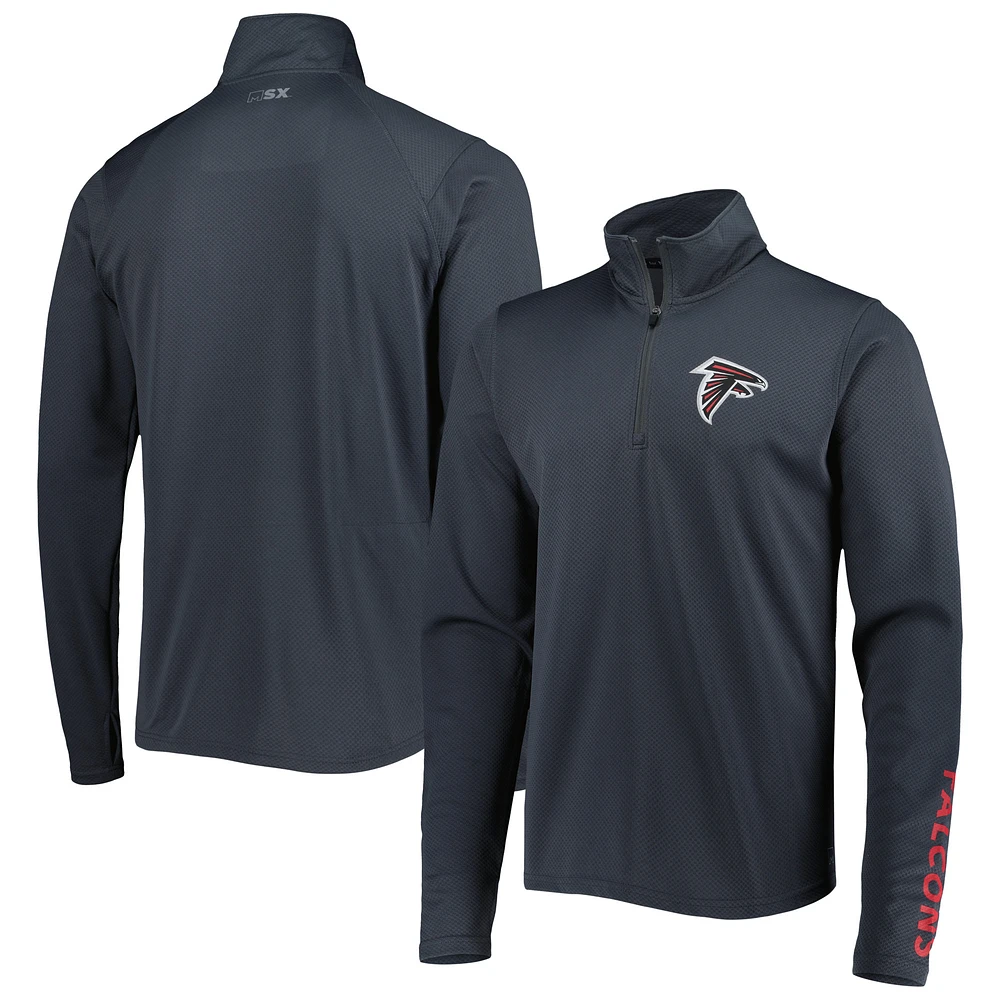 Men's MSX by Michael Strahan Charcoal Atlanta Falcons Half-Zip Pullover