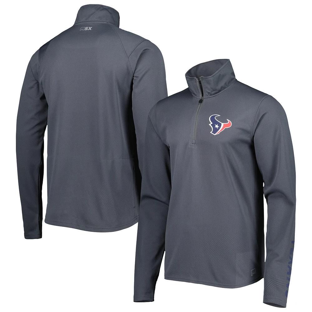 Men's MSX by Michael Strahan Charcoal Houston Texans Half-Zip Pullover