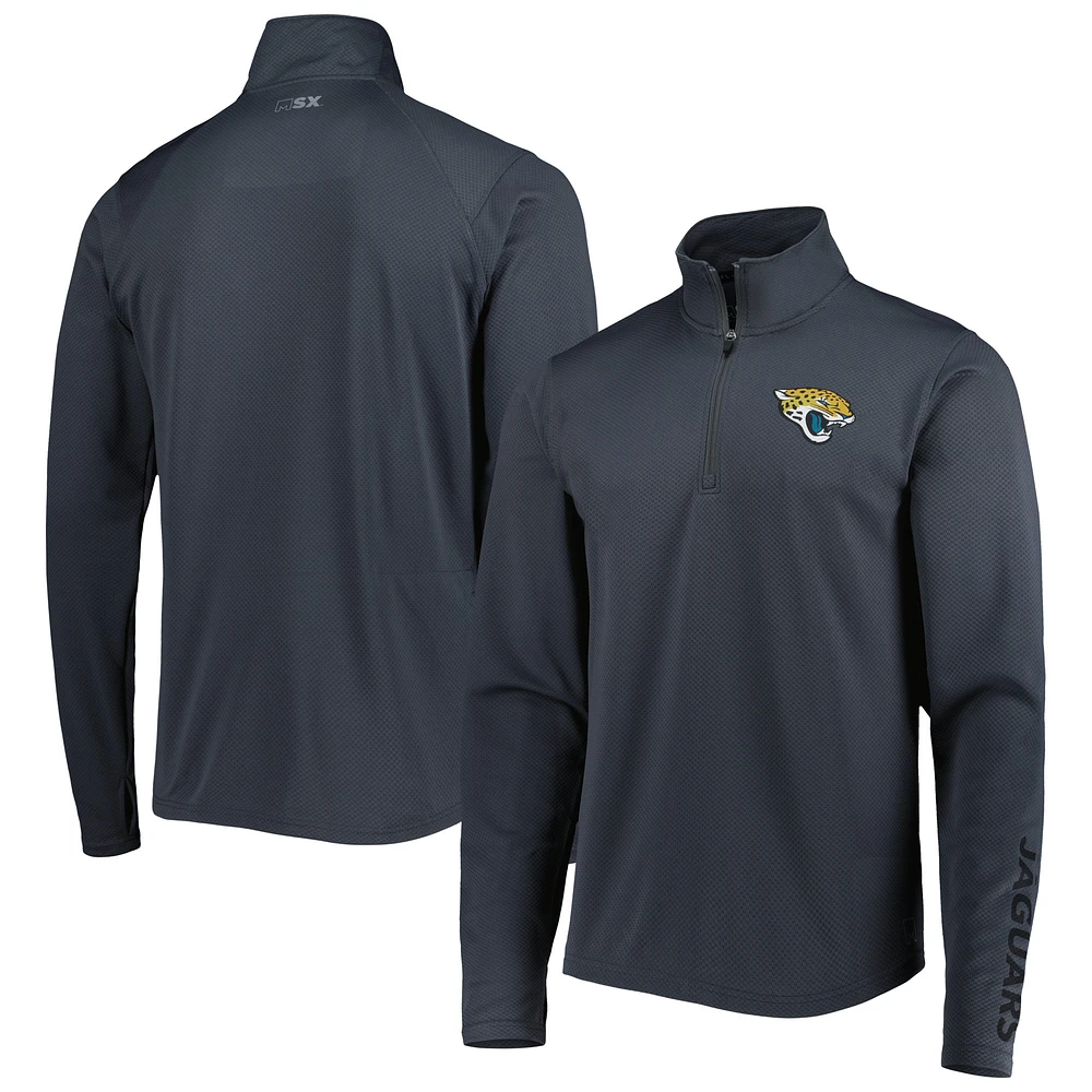 Men's MSX by Michael Strahan Charcoal Jacksonville Jaguars Half-Zip Pullover