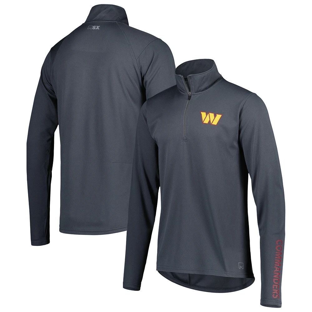 Men's MSX by Michael Strahan Charcoal Washington Commanders Half-Zip Pullover